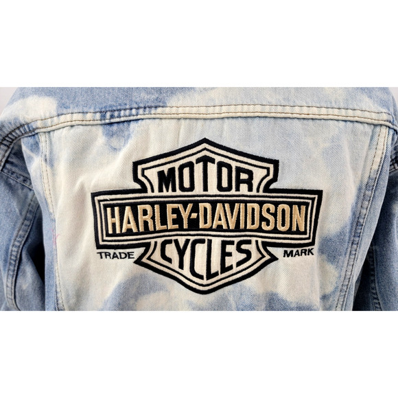 Vintage Harley-Davidson Biker Blues Denim Jacket Made in Canada M - Picture 7 of 14